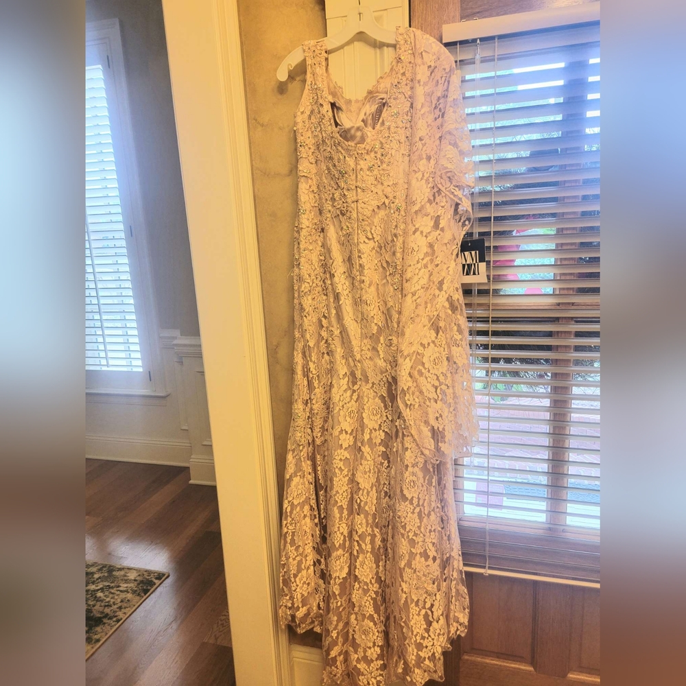 Mother of the Bride Dress Champaign Color Sz 8 VM Collection Nude - Picture 4 of 11